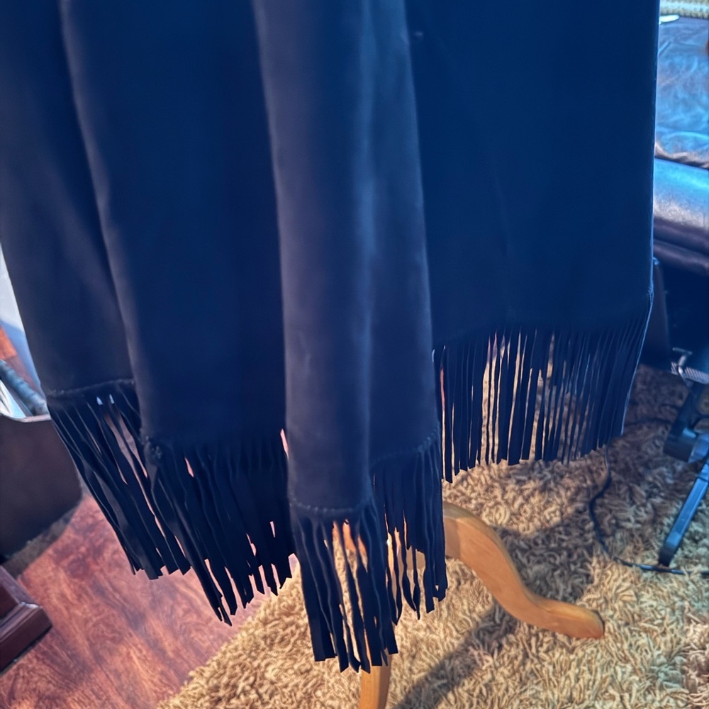 Maje Midnight Black Fringe Cape